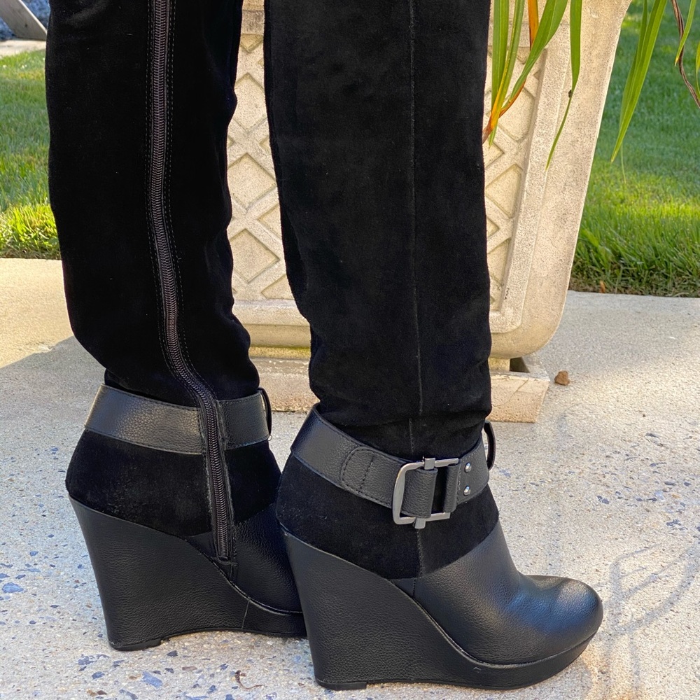 Bar III Black Suede Boots Knee High